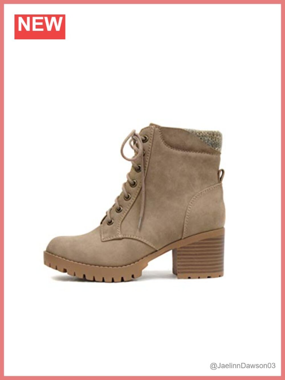 Single Lug Sole Chunky Heel Combat Ankle Boot Lace Up w/Side Zipper